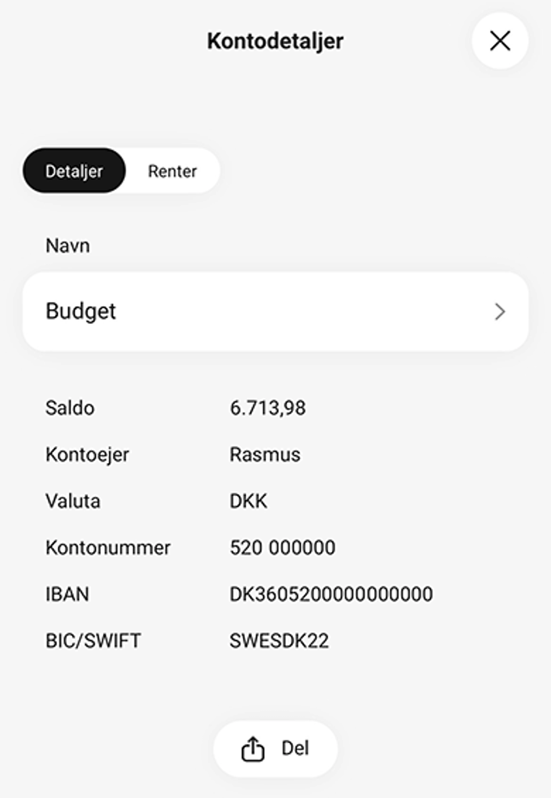 Du finder dit IBAN nummer i Netbank og Mobilbank