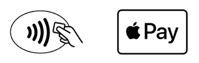 ikon der viser apple pay og kontaktløs betaling