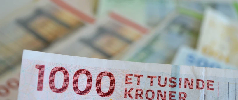 Udsnit af 1.000-kronesedlen der udgår i 2025