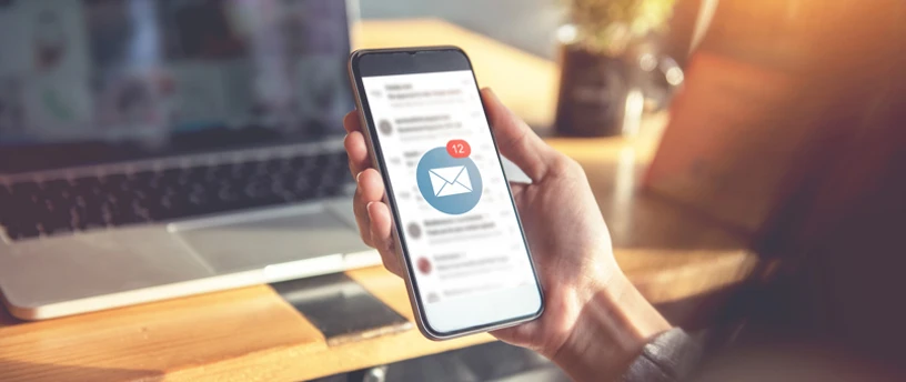 Ny besked på telefonen