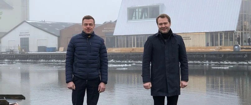 Områdedirektør i Sparekassen Sjælland-Fyn i Køge, Nicholaj Dyrholm Frimann, og direktør for Connect Køge, Allan Munch.