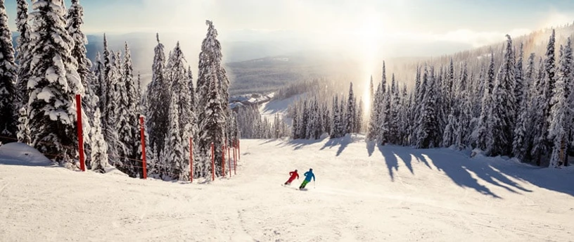 2 på ski i flot solskin