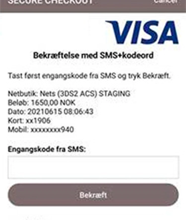 3DS besked når vi mangler dit mobilnummer